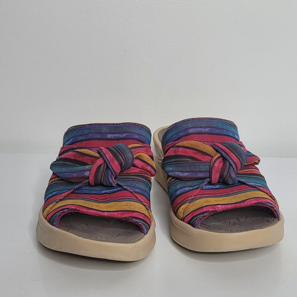 Bzees Washable 7 W Comfort Wedge Slide Sandals Women Smile Summer Raspberry - Picture 3 of 7